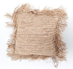 Almohadon de raffia - 40 x 40 cm (con flecos 58 x 58 cm) - comprar online