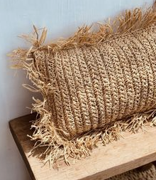 Almohadon de raffia - 30 x 50 cm - comprar online