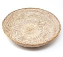 Cuenco de rattan blanco - 34 cm - tienda online