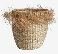 Canasto de seagrass con flecos sin asa - M y L en internet