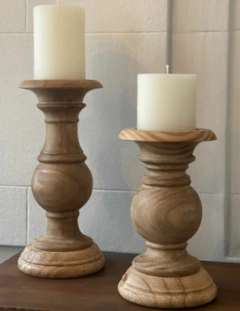 Candelabro de madera maciza - Tamaños Alto y bajo - tienda online