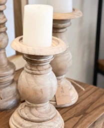 Candelabro de madera maciza - Tamaños Alto y bajo en internet