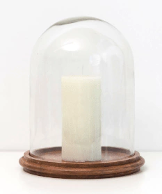 Domo de vidrio con base de madera - Tamaño M y L