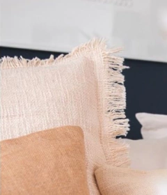 Funda de Almohadon con flecos 60 x 60 cm