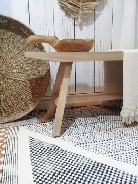 Banco de madera de alamo - 105 x 40 x 25 cm