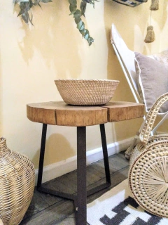 Cuenco de rattan blanco - 34 cm en internet