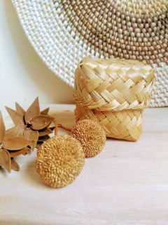 Cajita de bamboo mini - 7 x 7 x 8 cm de altura