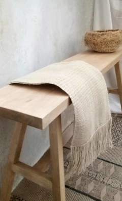 Banco pie de cama de madera de alamo - 120 x 60 x 25 cm