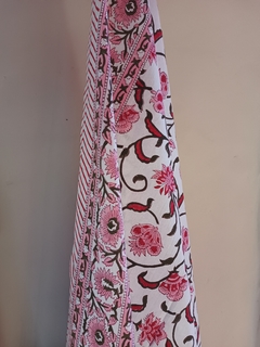 Mantel Block Print - Flores rosas en internet