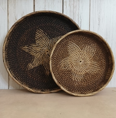 Bandeja de rattan flor - Medidas S - M - L - tienda online