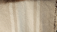 Alfombra telar Raya Beige con flecos - La Fabricana