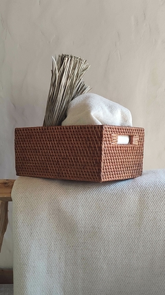 Cajas rectangulares de rattan - M y L - comprar online