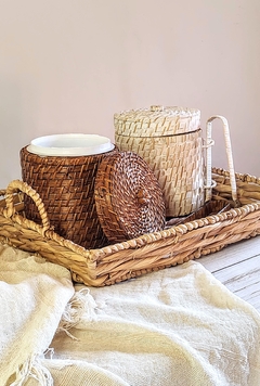 Hielera de rattan