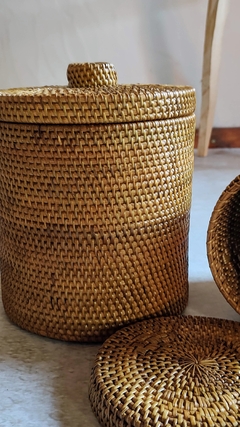Cestitos con tapa de rattan natural - comprar online