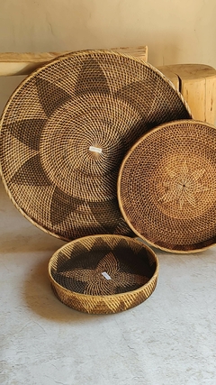 Bandeja de rattan flor - Medidas S - M - L - comprar online
