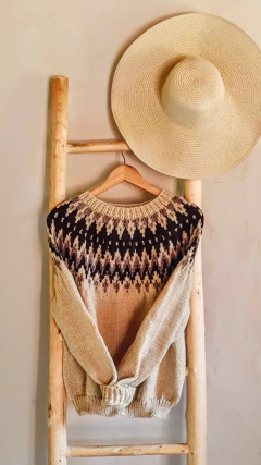 Sweater Manuela beige y chocolate en internet