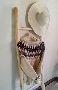 Sweater Manuela beige y chocolate - comprar online