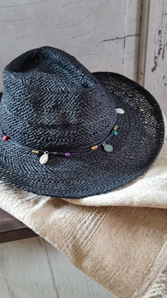 Imagen de Sombrero Piedras - natural y negro