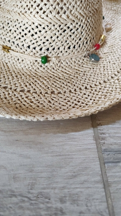 Sombrero Piedras - natural y negro - comprar online