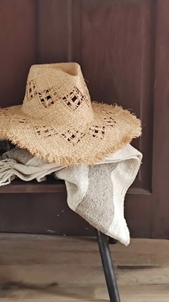 Capelina calada de rafia natural - tienda online