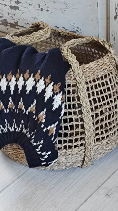 Sweater Manuela hilo negro y camel - comprar online