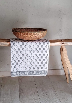 Mantel Block Print - Verdes azulado - comprar online