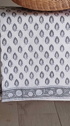 Mantel Block Print - Verdes azulado - tienda online