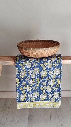 Mantel Block Print - Verde azulado - comprar online