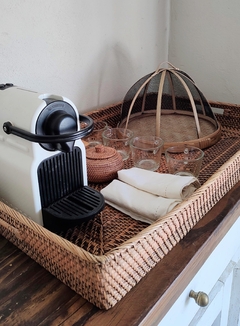 Bandeja de rattan natural XXL