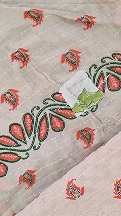 Kantha vintage de algodon block print reversible en internet
