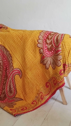Kantha vintage de algodon block print reversible - (copia) - La Fabricana