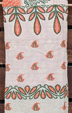 Kantha vintage de algodon block print reversible en internet