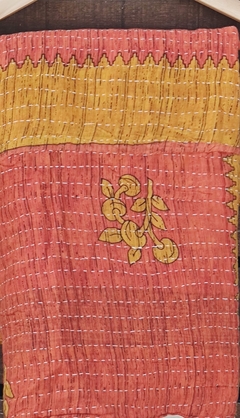 Kantha vintage de algodon block print reversible - La Fabricana