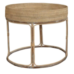 Mesa redonda de rattan blanco - S M y L en internet