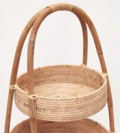Rack stand triple de rattan - La Fabricana