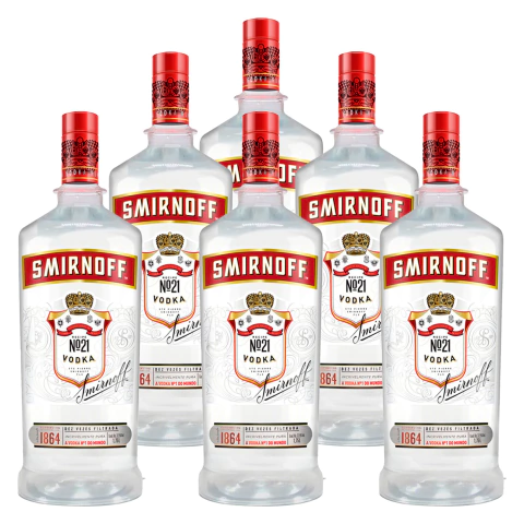 Vodka Destilada Smirnoff 1,75l 6 Unidades