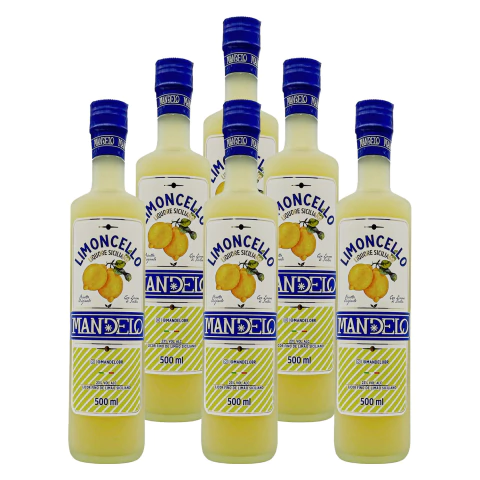 Licor Fino de Limão Mandelo Limoncello 500ml 6 Unidades