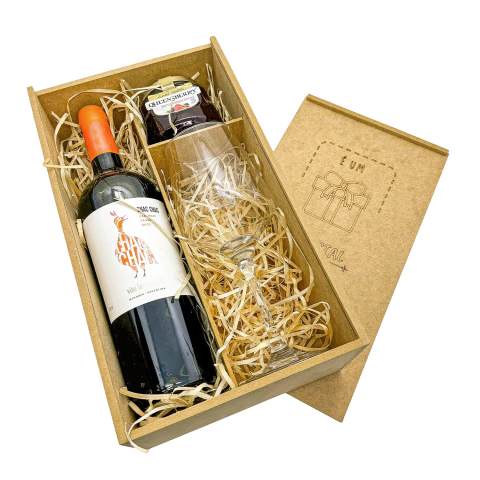 Kit Presente Especial Vinho e Geleia + Taça