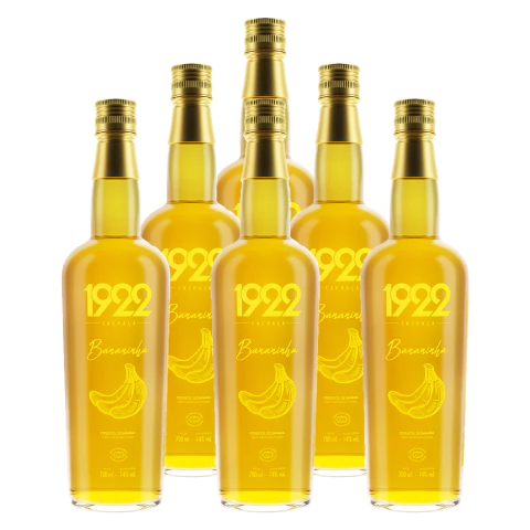 Licor de Banana 1922 Bananinha 700ml 6 Unidades