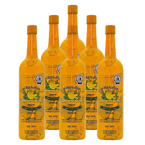 Cachaça de Banana Bananazinha 750ml 6 Unidades