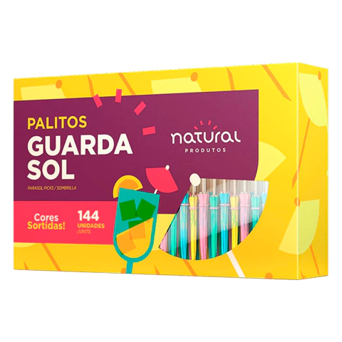 Palito Guarda Sol Natural Produtos 144 Unidades