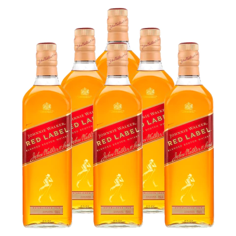 Whisky Johnnie Walker Red Label 750ml 6 Unidades