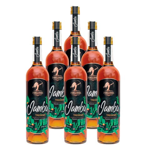 Cachaça Mista de Jambu Indiazinha 750ml 6 Unidades