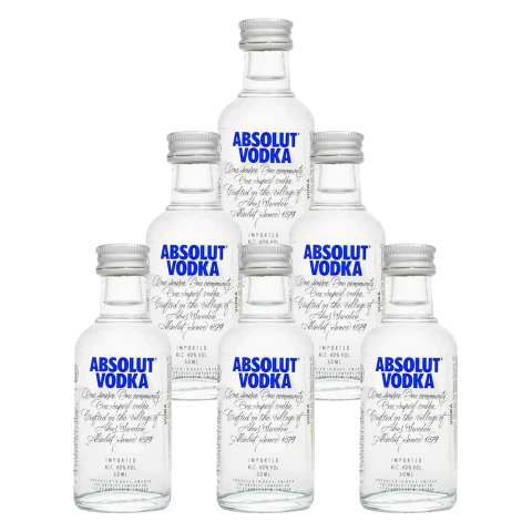 Miniatura Vodka Sueca Absolut Tradicional 50ml 6 Unidades