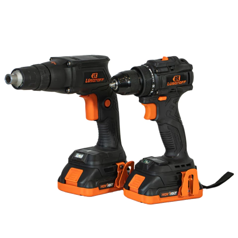 Kit Taladro Atornilldor + Atornillador Durlock a Batería Lusqtoff 18v KTAL2-9BK