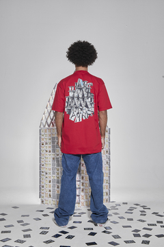 PEITA ''CASTELO DE CARTAS'' VERMELHA - comprar online