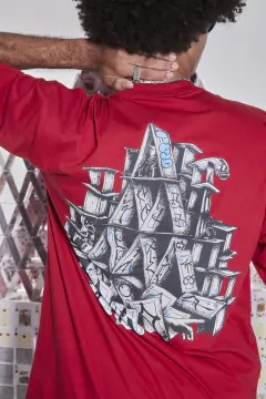 PEITA ''CASTELO DE CARTAS'' VERMELHA