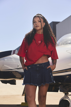 MINI SAIA PLISSADA DJEANS PMO - loja online