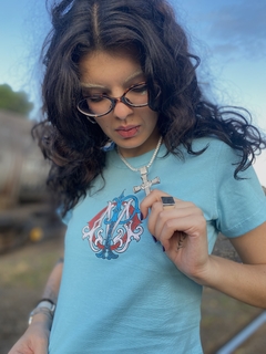 Baby Tee Monograma Azul - loja online