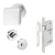 KIT Fechadura + Maçaneta CUBICUS Aço Inox Polido e Uso WC